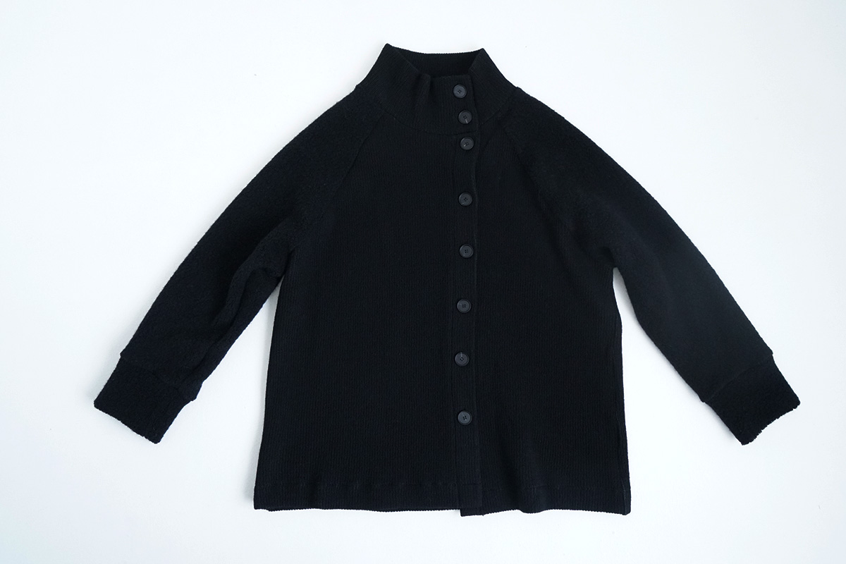 Mochiモチside button knit cardigan [black/ma25-kn-03]