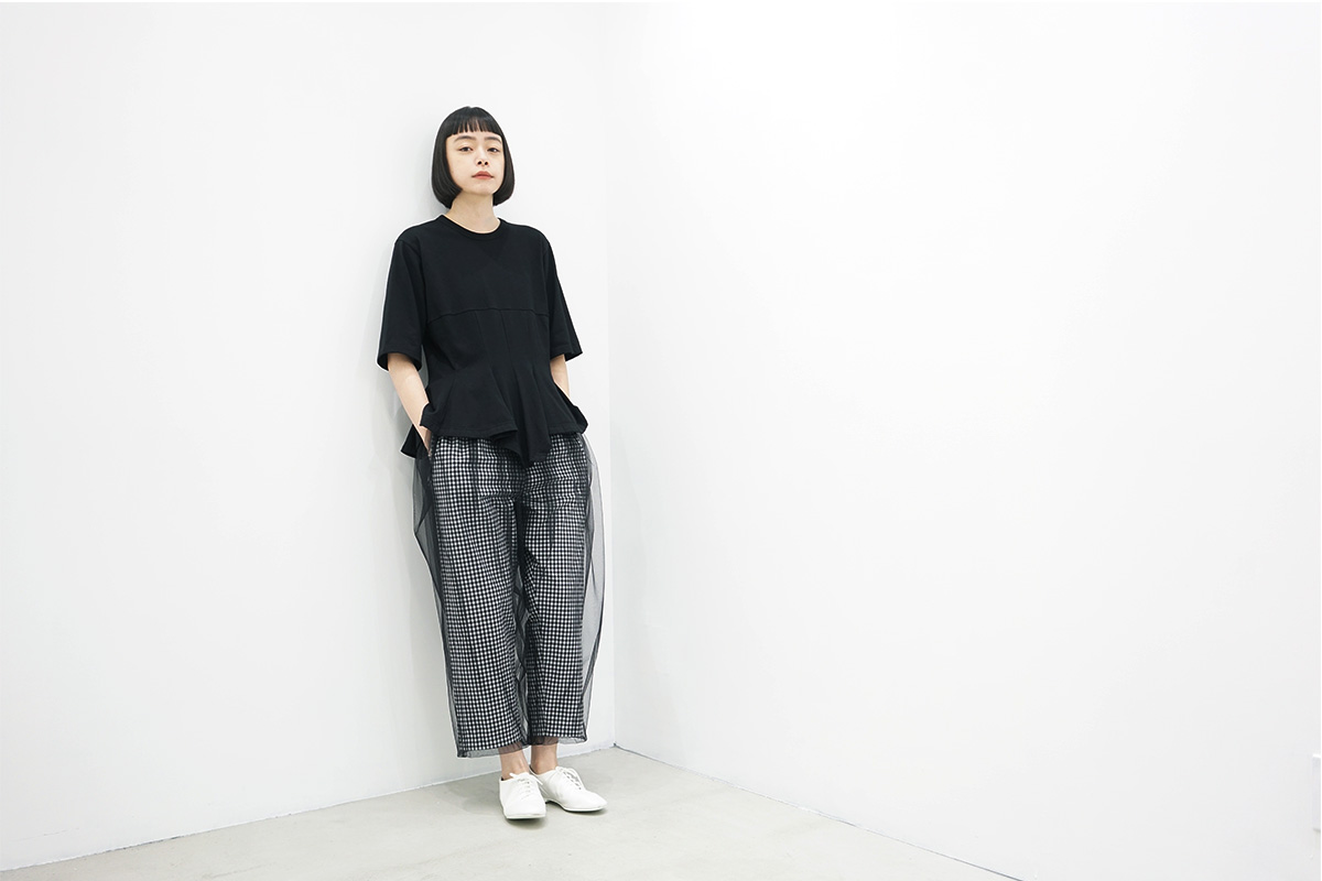 MIYAO ミヤオ tulle pants [MSPT-03/2.ギンガムチェック×黒]