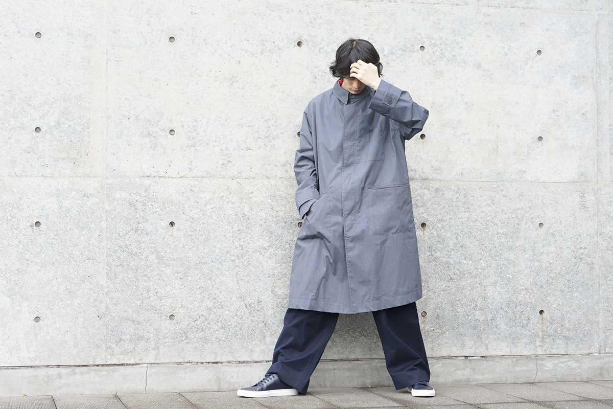 STUDIONICHOLSON スタジオニコルソン, TECHNICAL CAR COAT[SNM-073/BLUE GRAY]