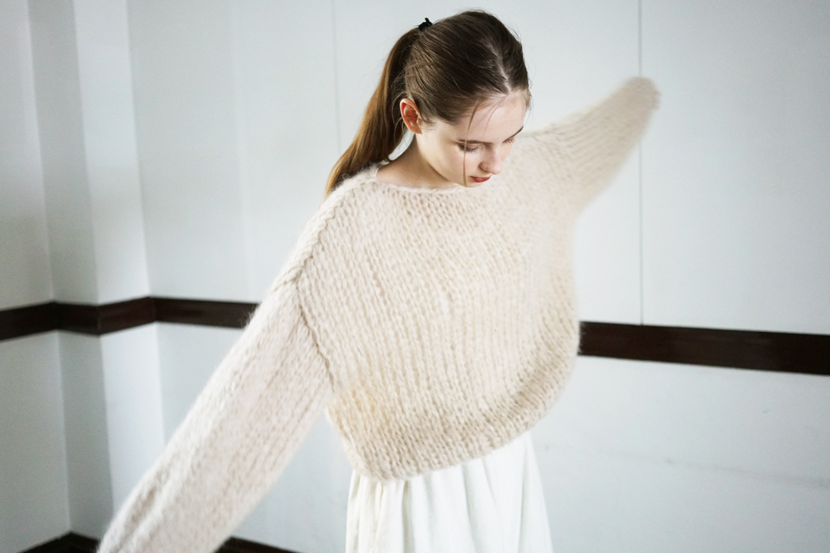 Maiami マイアミ Mohair Pleated Sweater ニット-