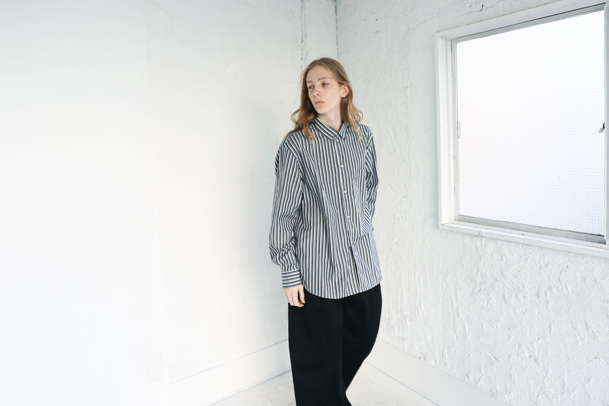 STUDIONICHOLSON スタジオニコルソンHIKO BROAD STRIPE SHIRTS[SNM-342