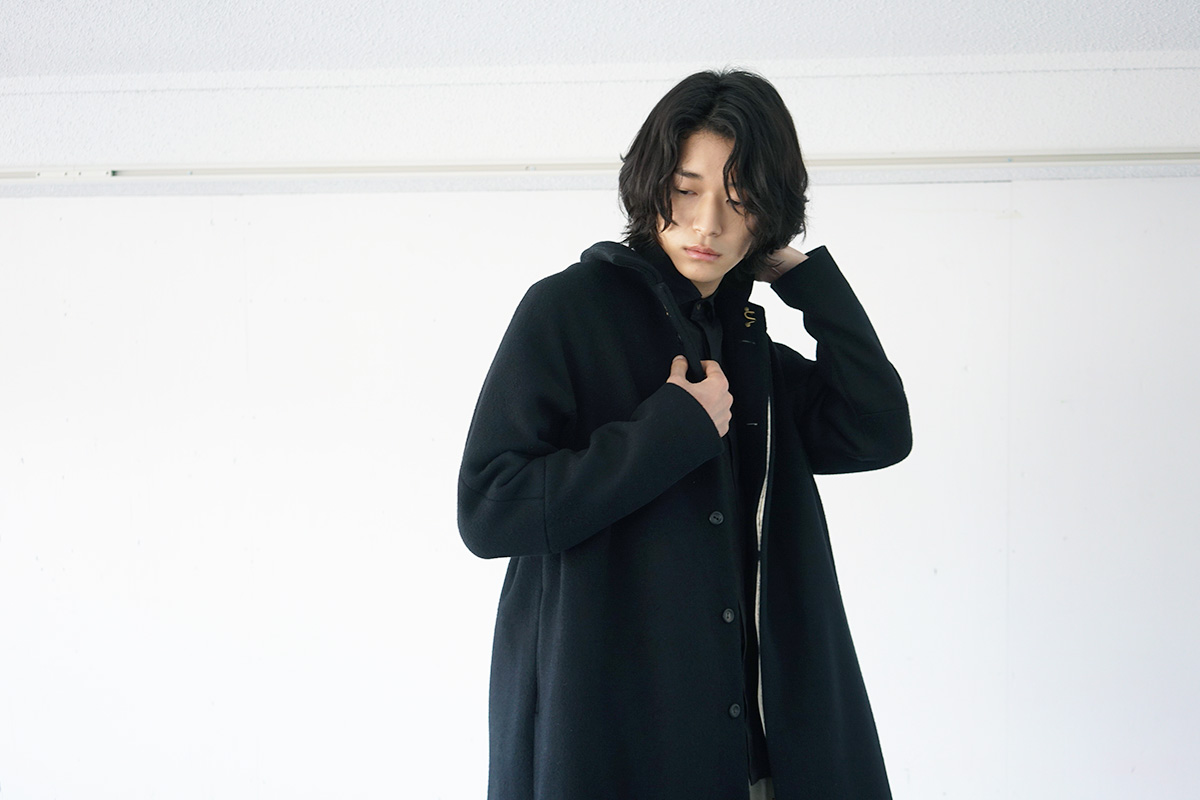 suzuki takayukiスズキタカユキstand-fall-collar coat Ⅲ[A213-16 