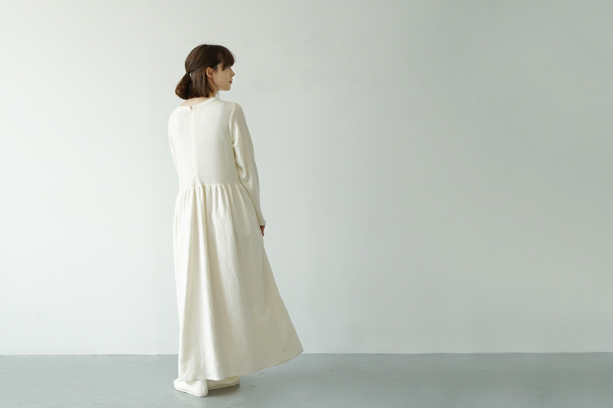 Mochi panel dress [ma21-op-03/white]