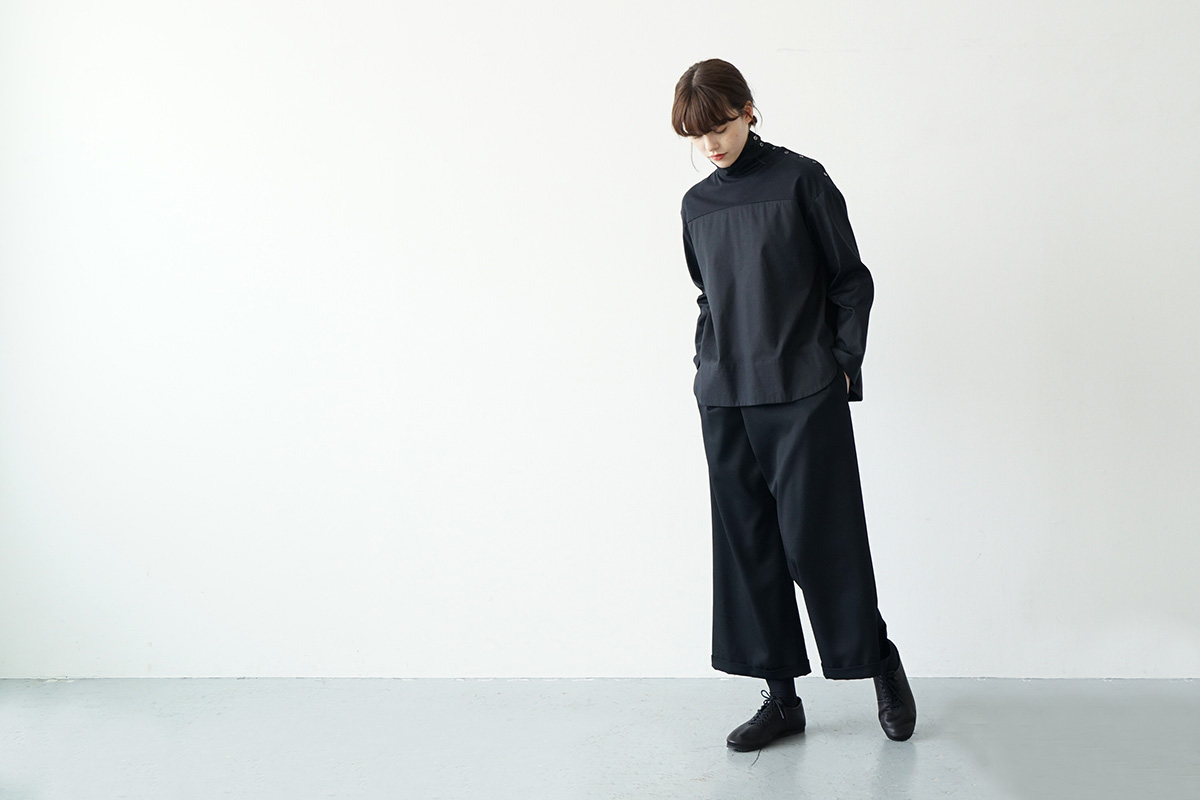 Mochi asymmetry wide pants [ma21-pt-01/black]