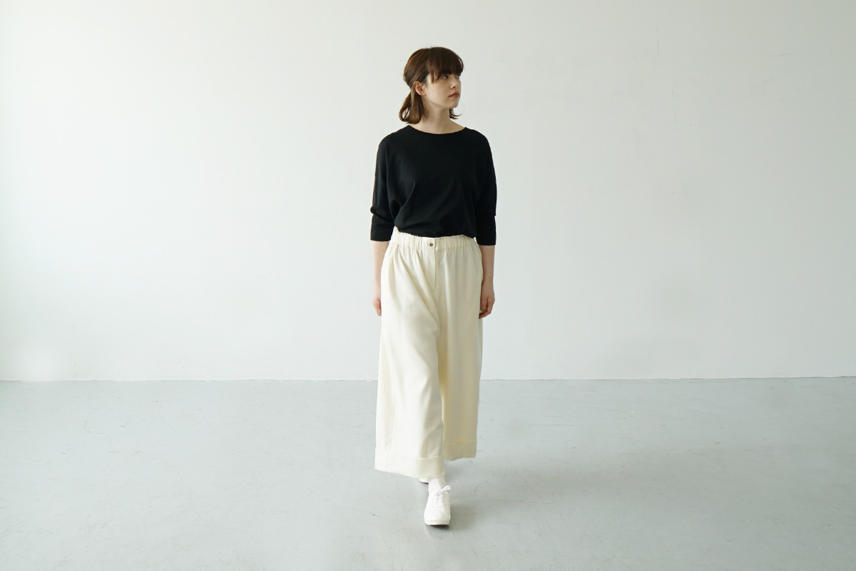 Mochi cropped wide pants [ma21-pt-02/white]