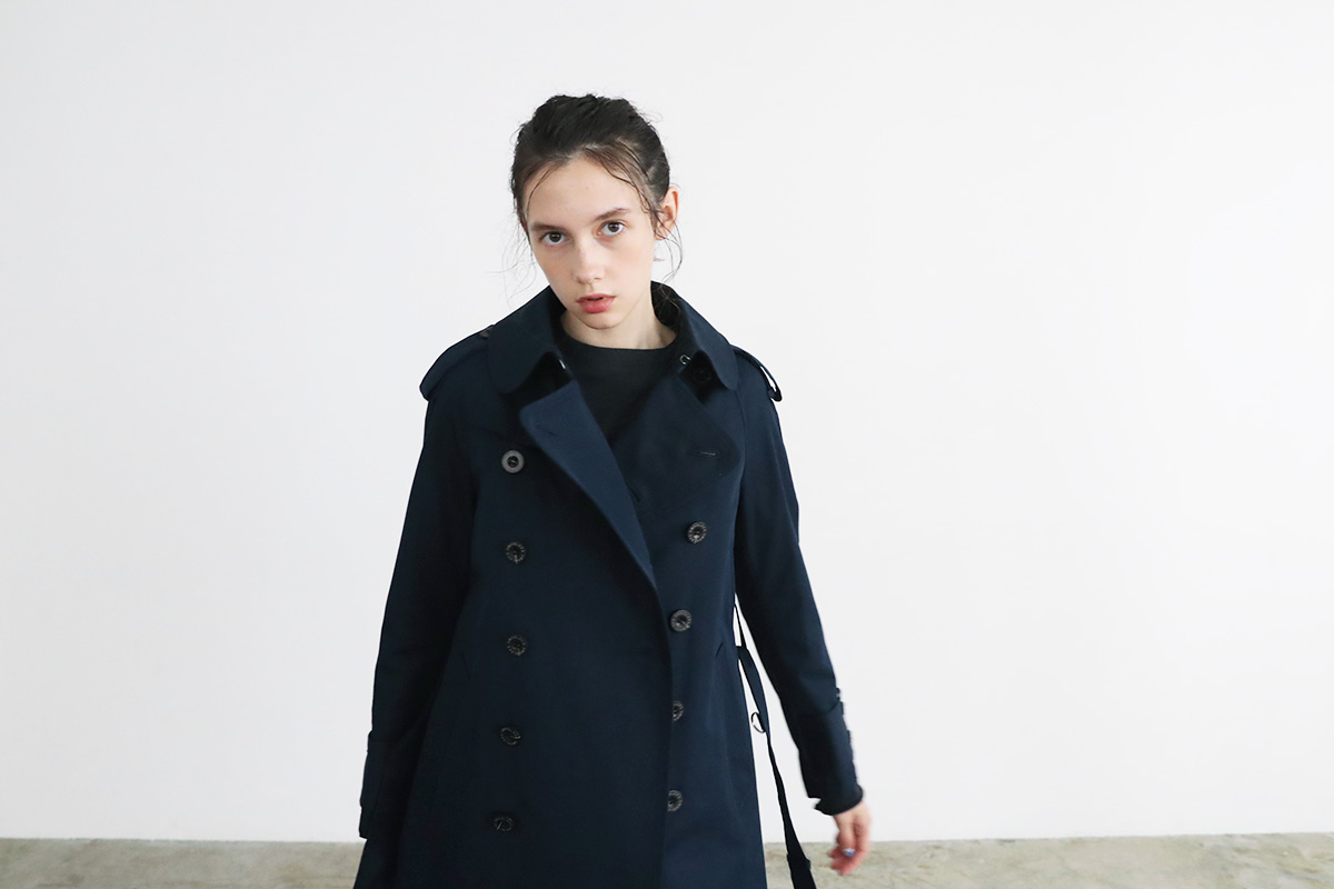 SWANLAKE スワンレイクPlain trench coat with liner[CO-765/NAVY