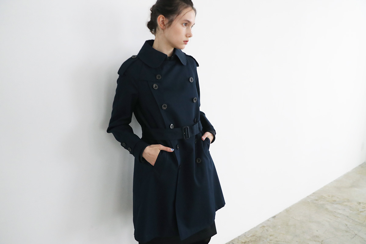 SWANLAKE スワンレイク Plain trench coat with liner[CO-765/NAVY]