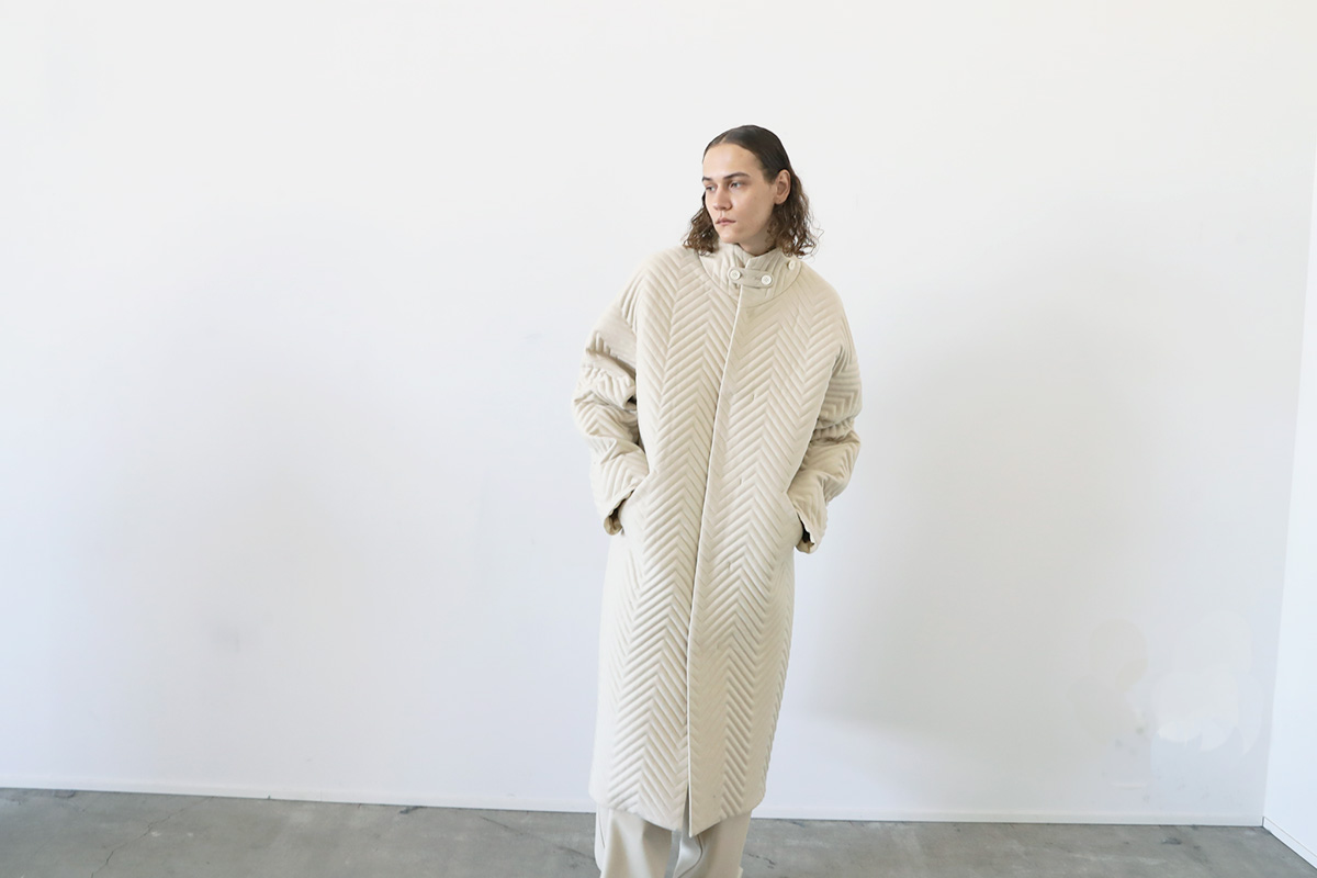 VU ヴウ Herringbone quilt coat vu-a12-c14[ICE GRAY]