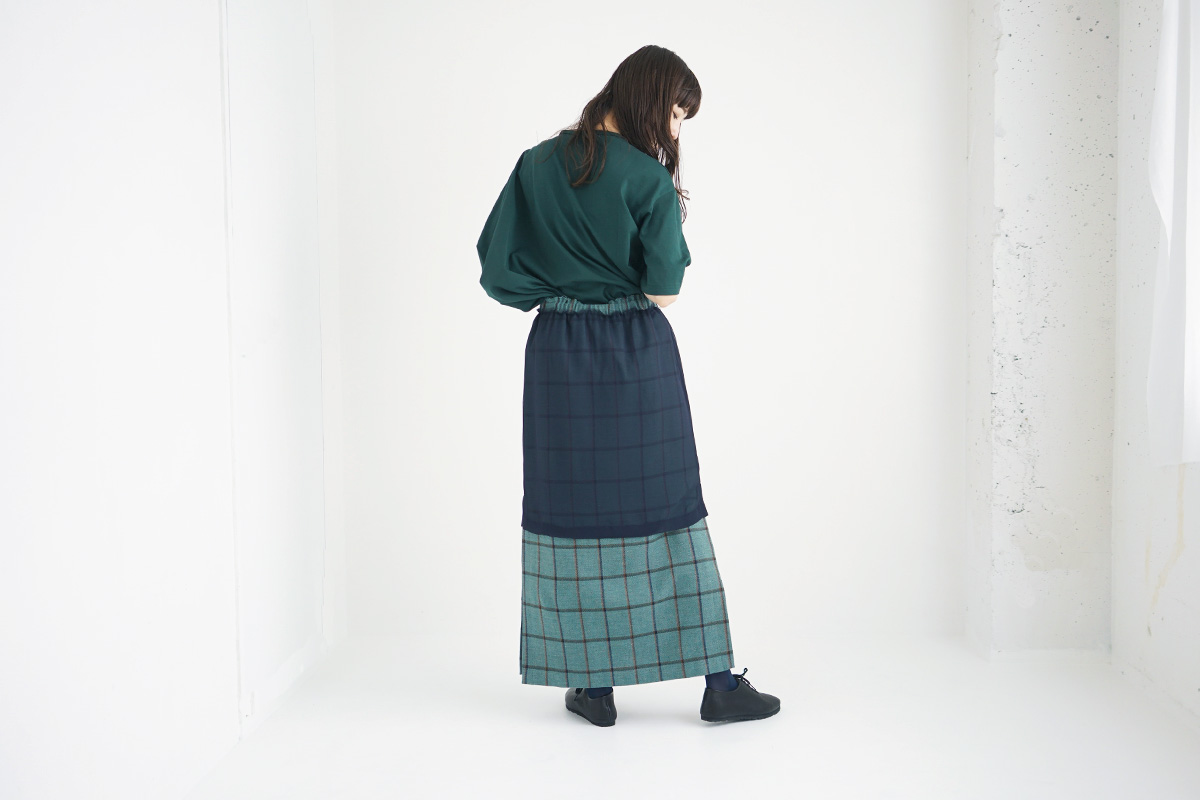 ohta オオタnavy chesk skirt [sk-14C]