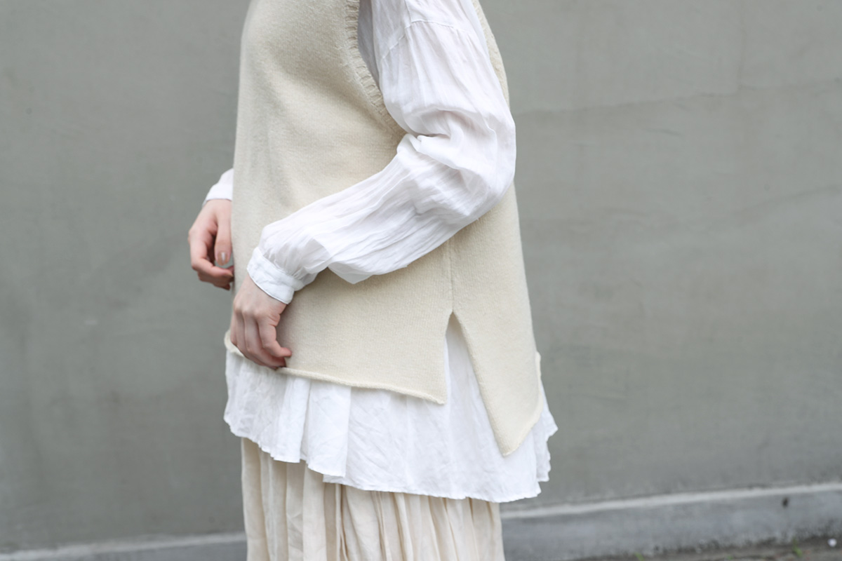 suzuki takayuki, スズキタカユキ, knitted vest [A221-12/nude]