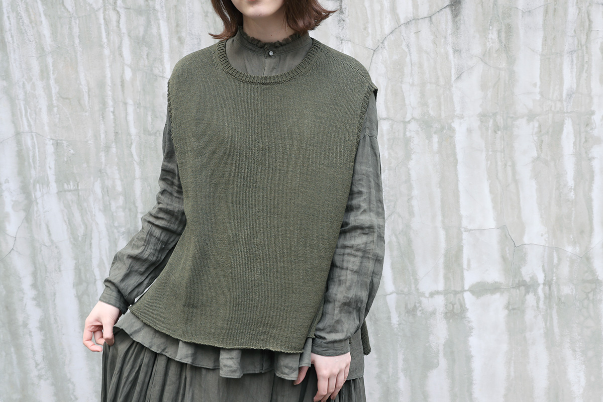 knitted vest [A221-12/khaki]