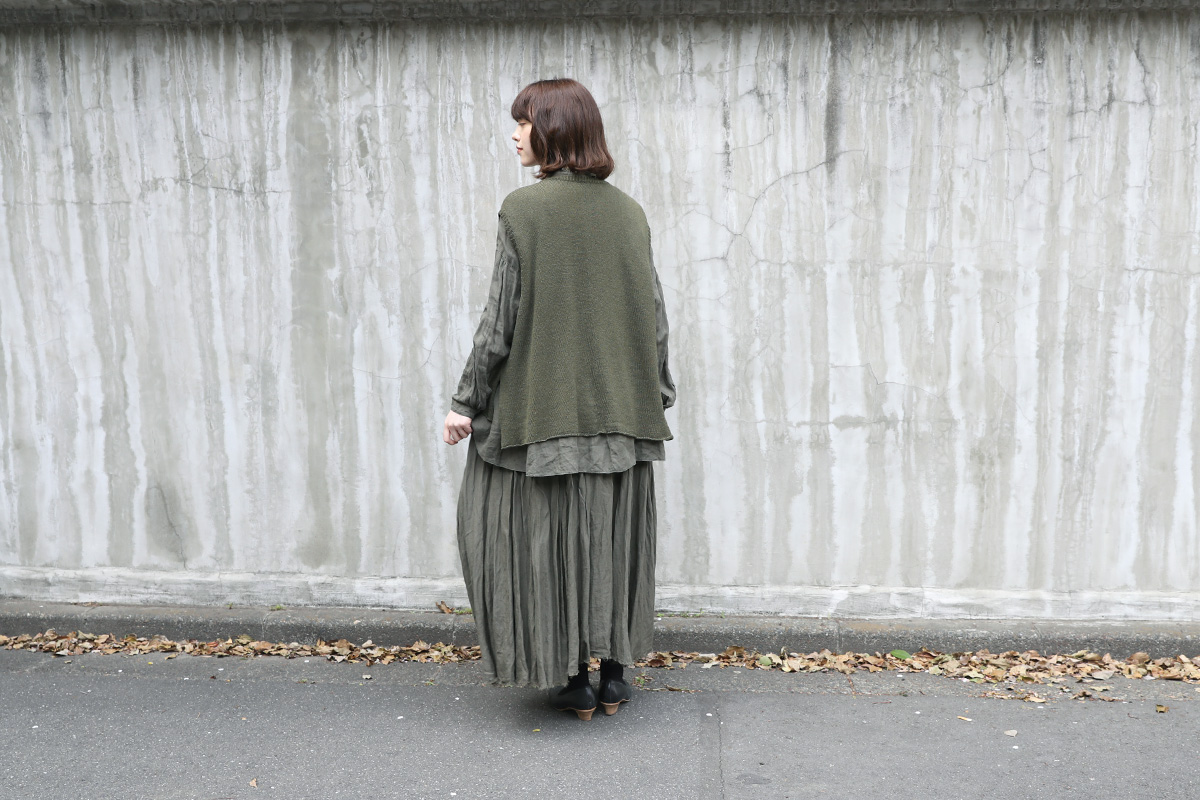 suzuki takayuki, スズキタカユキ, knitted vest [A221-12/khaki]