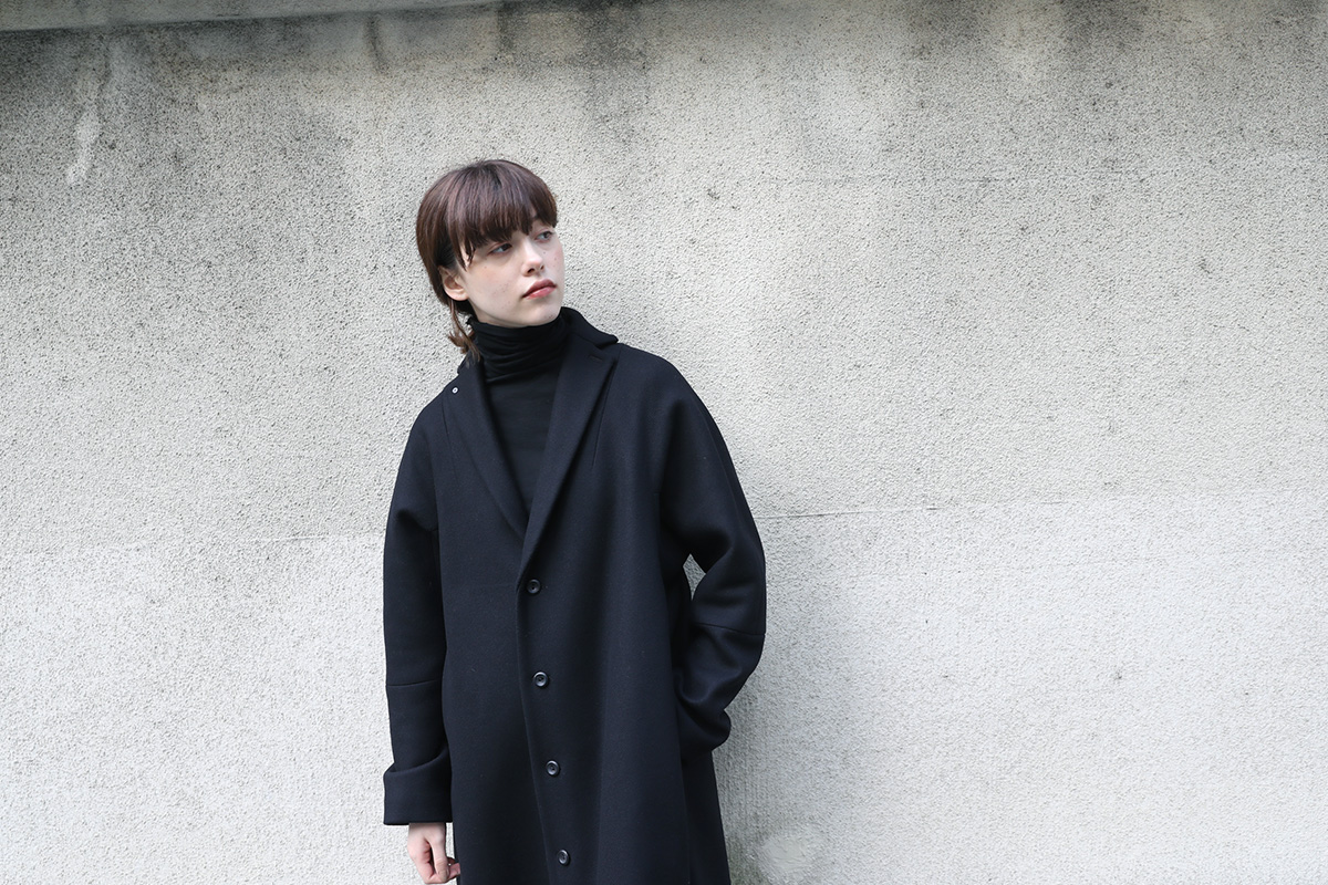 tailored-collar coat [A221-22/black]