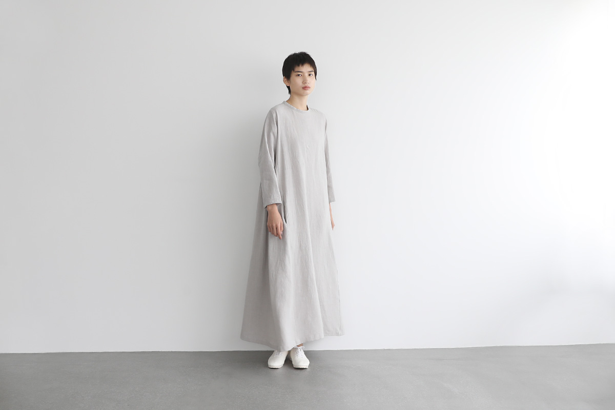 Mochi linen trapeze dress [ms22-op-04/grey]