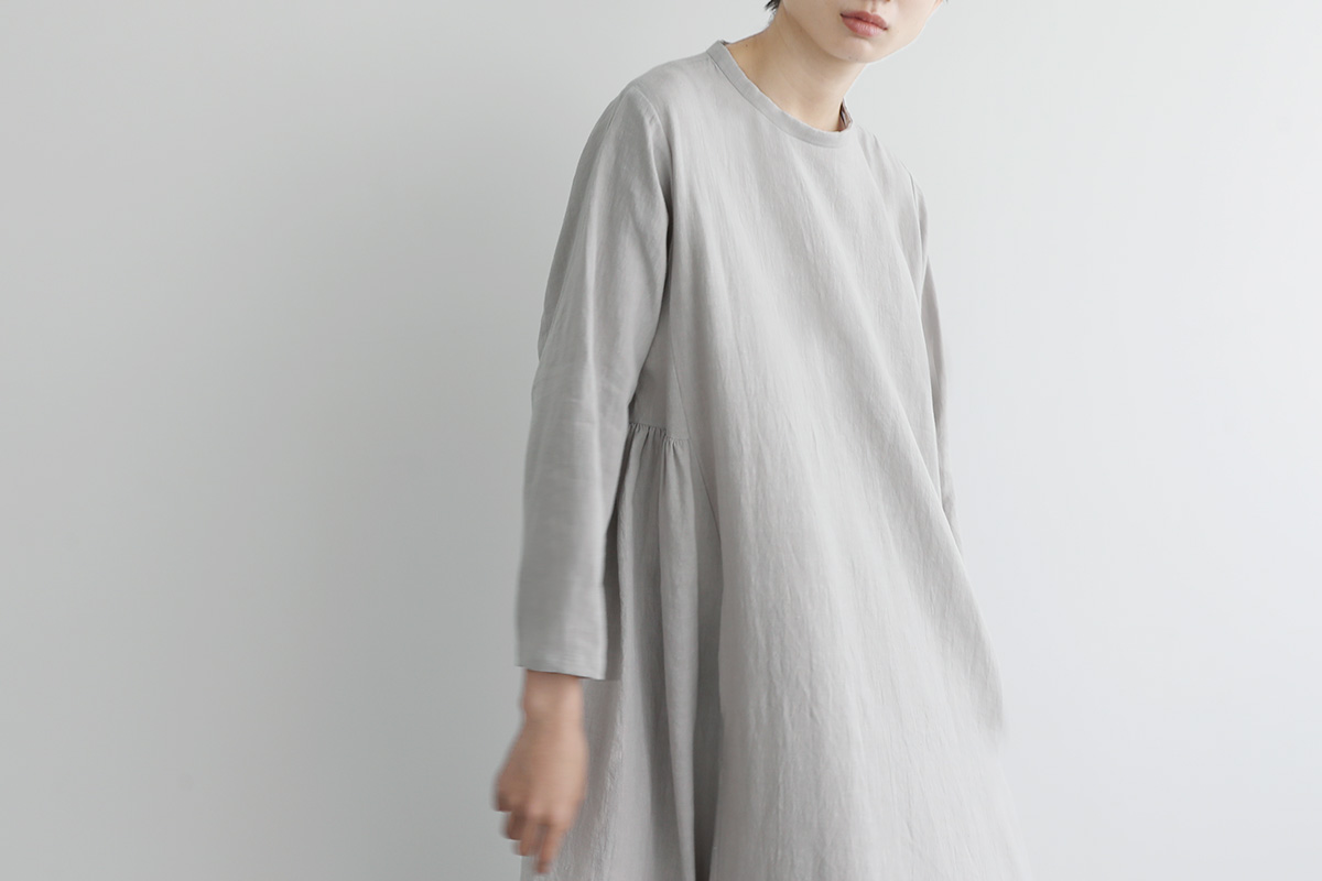 Mochi linen trapeze dress [ms22-op-04/grey]