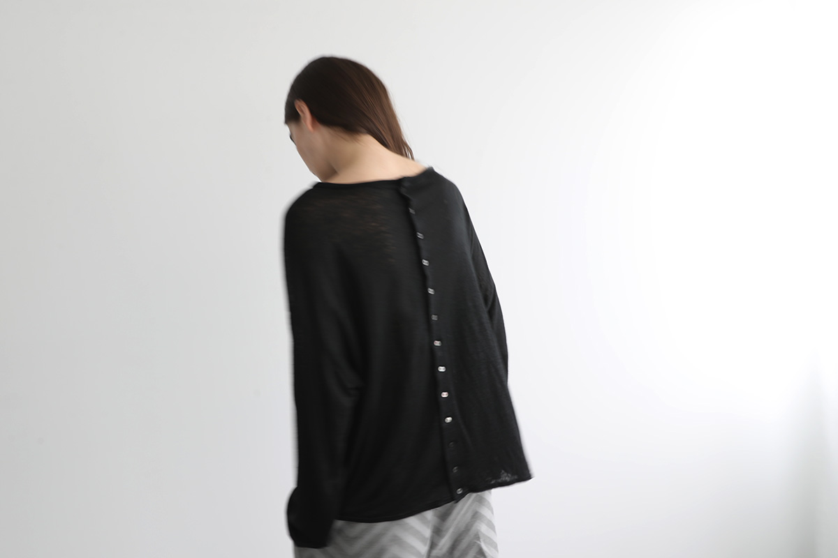 Mochi linen cardigan [ms22-ca-01/ black]