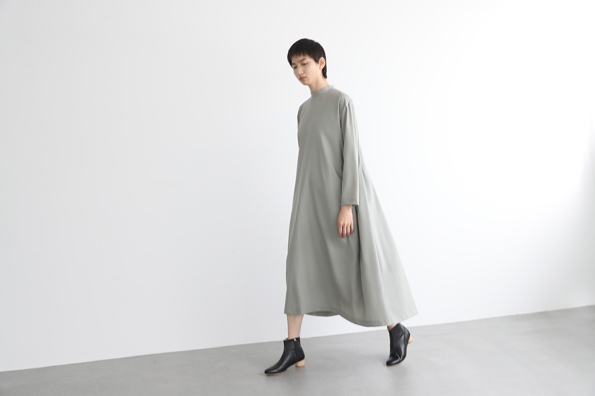Mochi high neck dress [mo-op-01/green grey]
