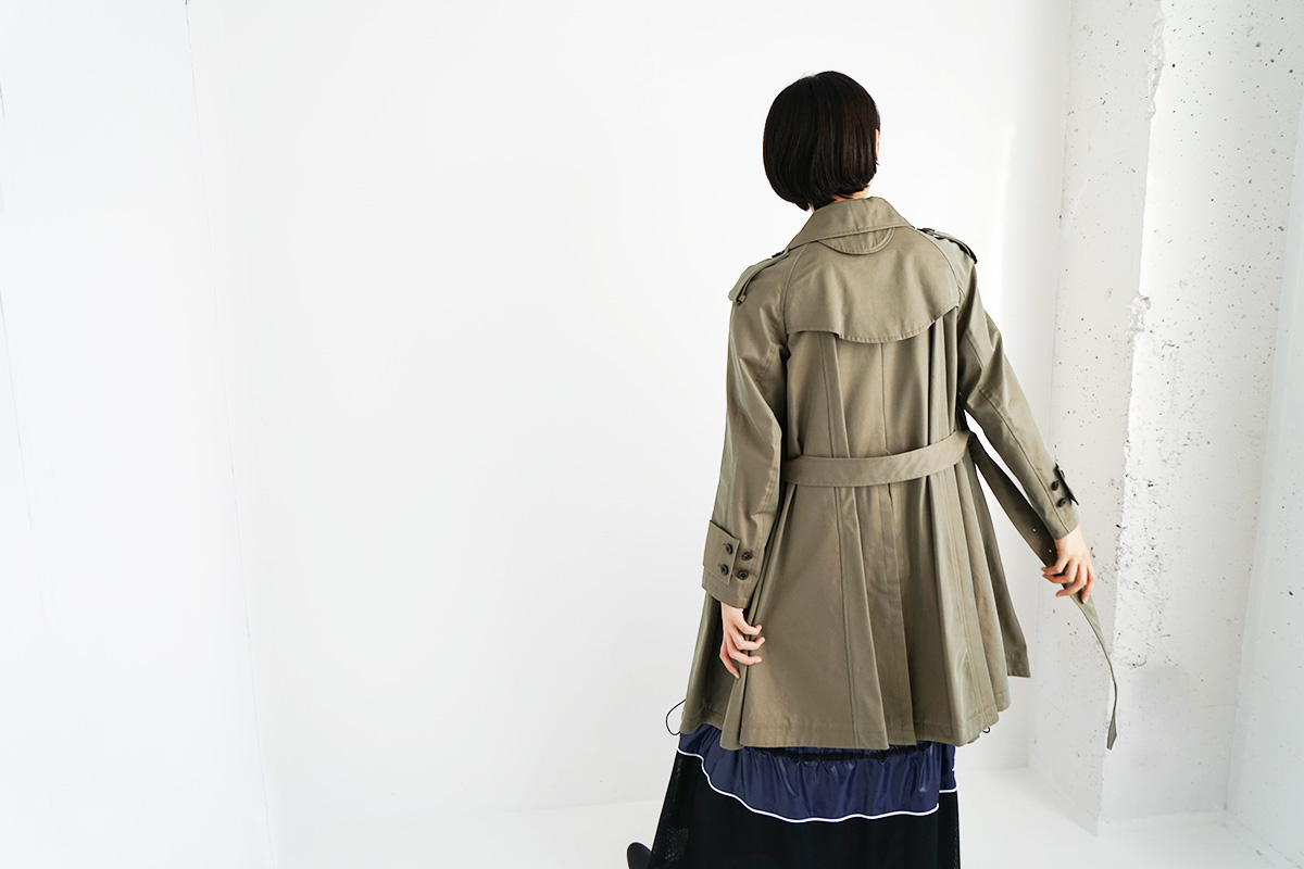 SWANLAKE スワンレイク Circular trench coat[CO-734/Khaki]