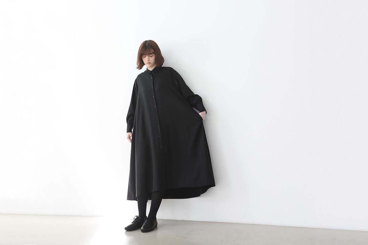 Mochi fishtail dress [ma22-op-01/black]