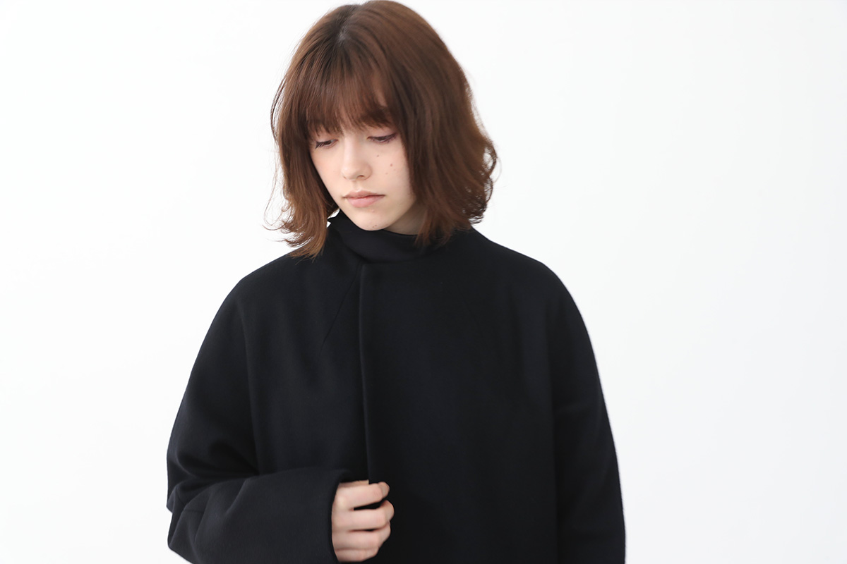 Mochi no collar coat [ma22-co-01/black]