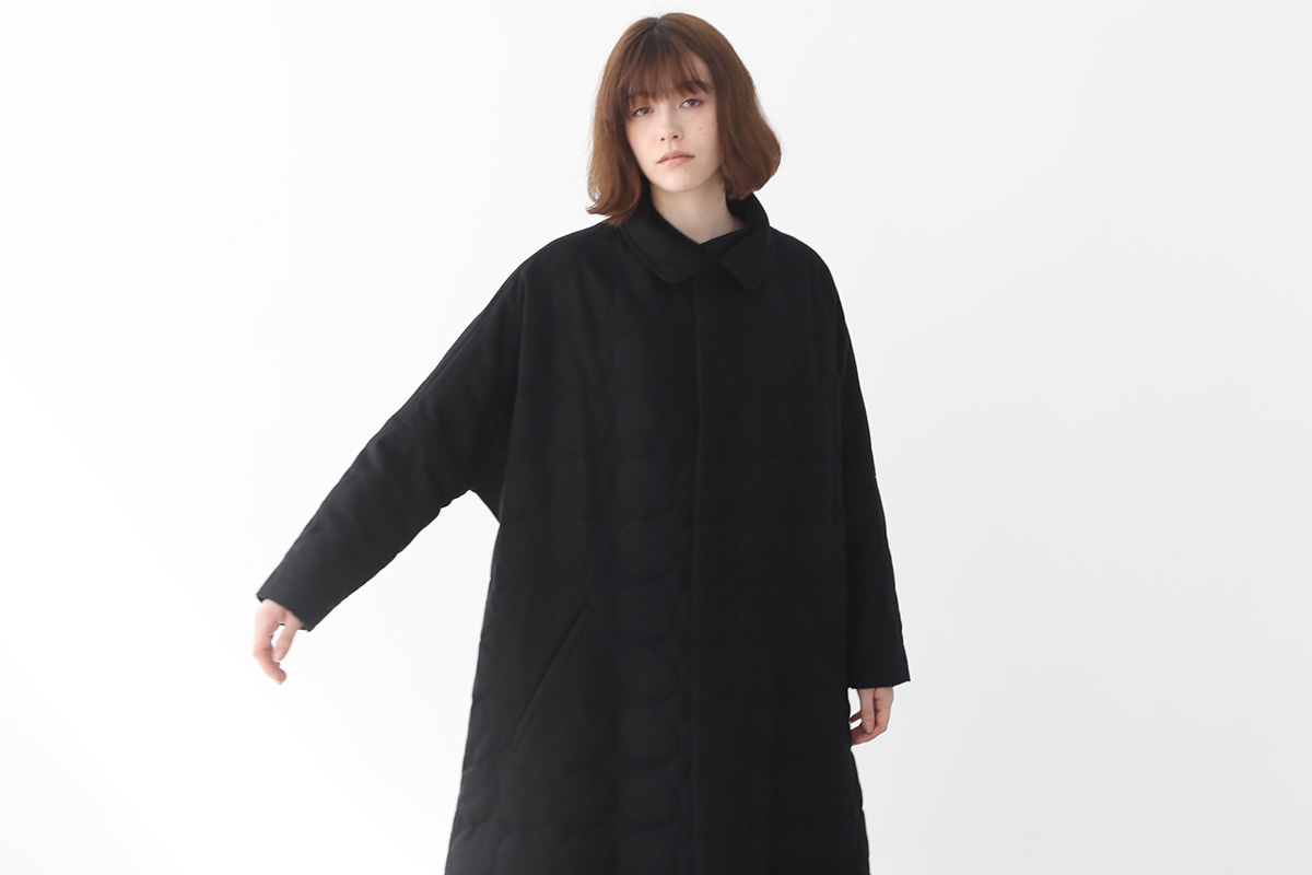 Mochi stand fall collar coat (quilted) [ma22-co-03/quilted]