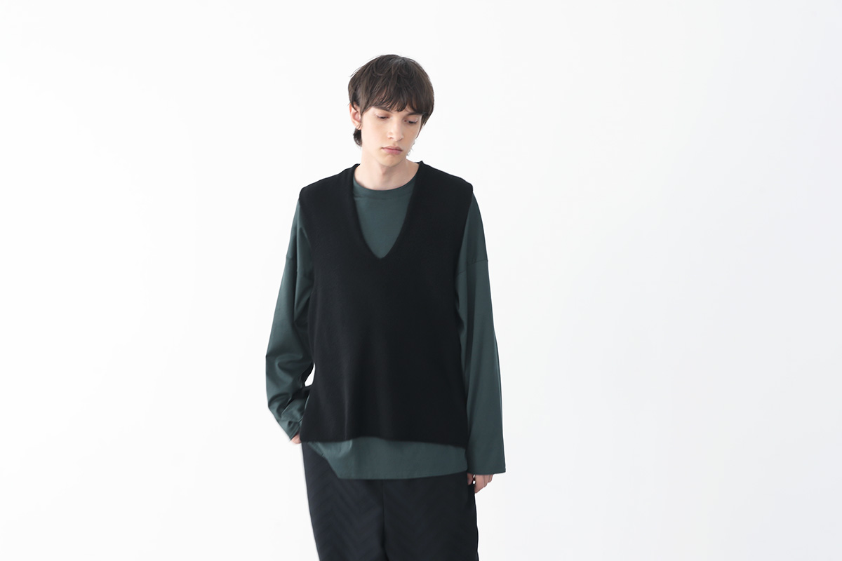 VU ヴウ cashmere knit vest vu-a22-k17[BLACK]