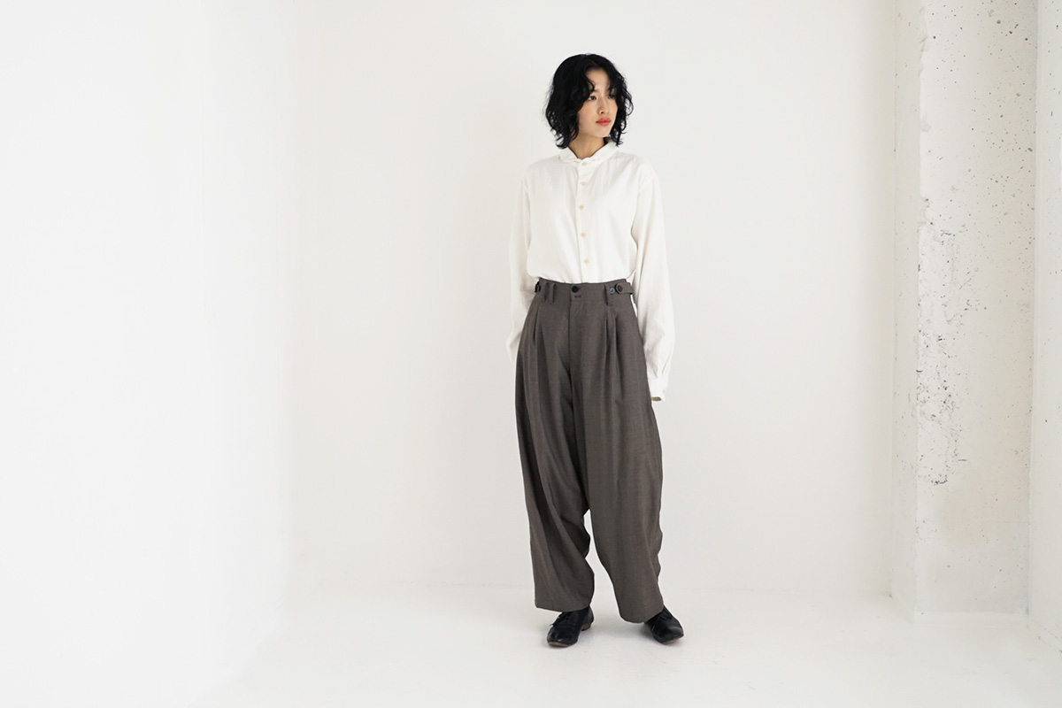 【YANTOR】Linen Cotton 2tuck Wide Pants