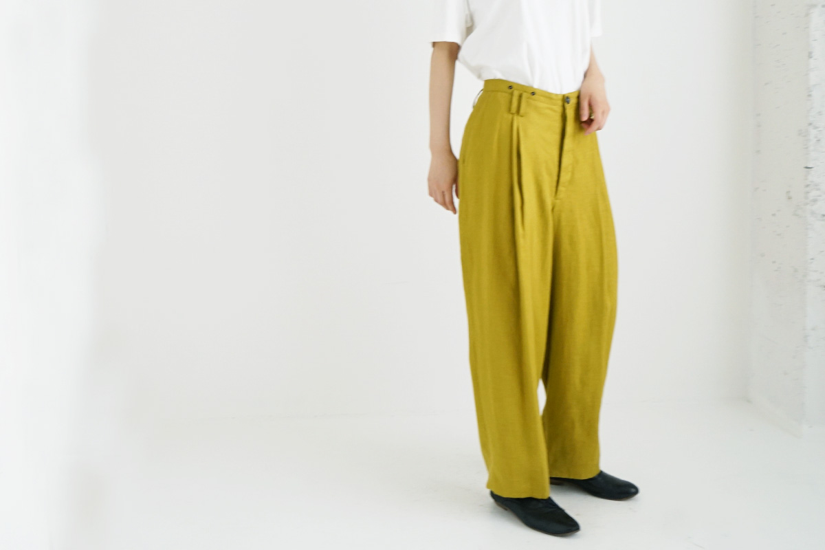 suzuki takayuki, スズキタカユキ, wide legged pants Ⅰ [A232-13-1/mustard]