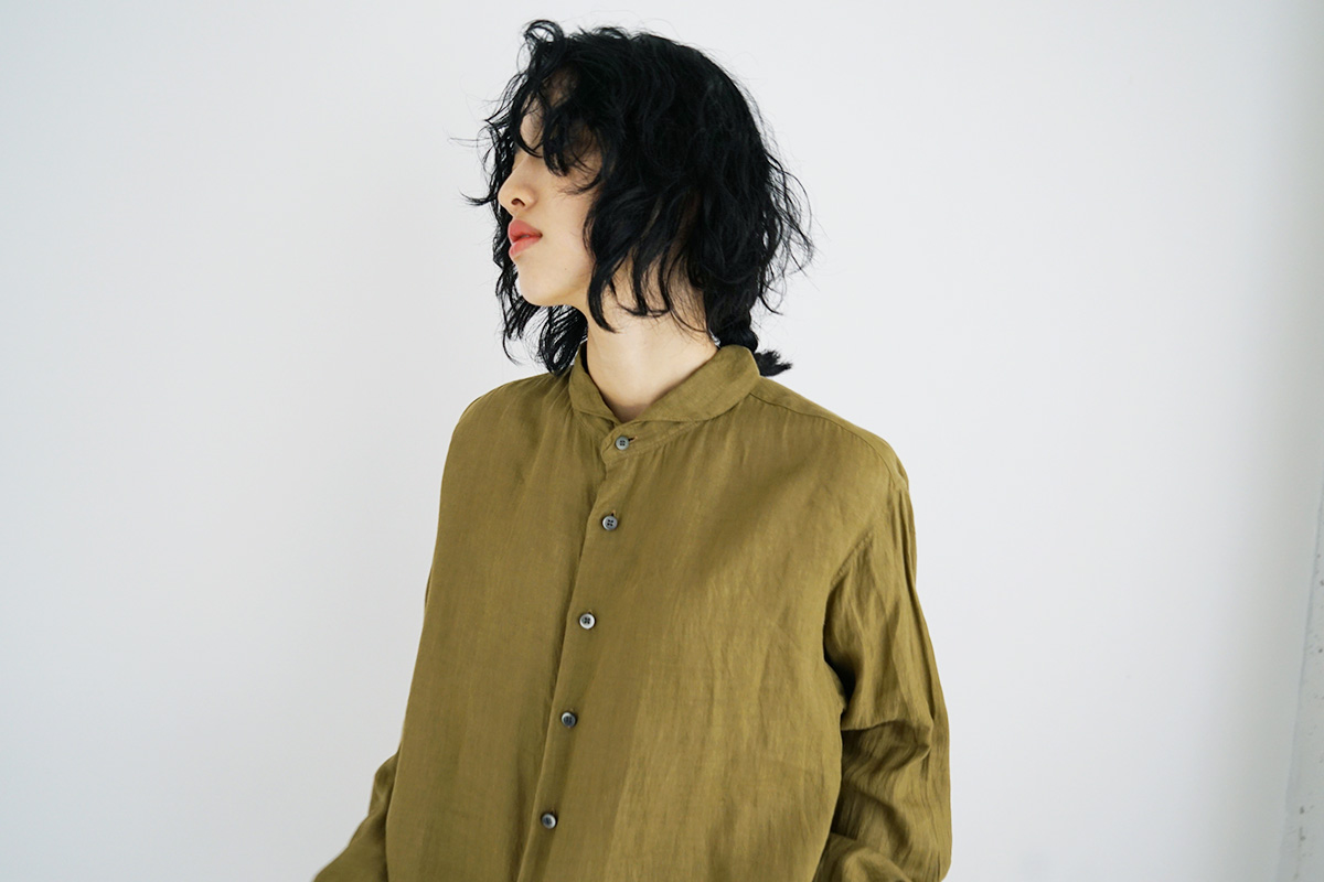 suzuki takayukiスズキタカユキone-piece shawl-collar shirt Ⅰ [T003-05-1/mustard]suzuki  takayuki スズキタカユキ メンズ最新コレクション