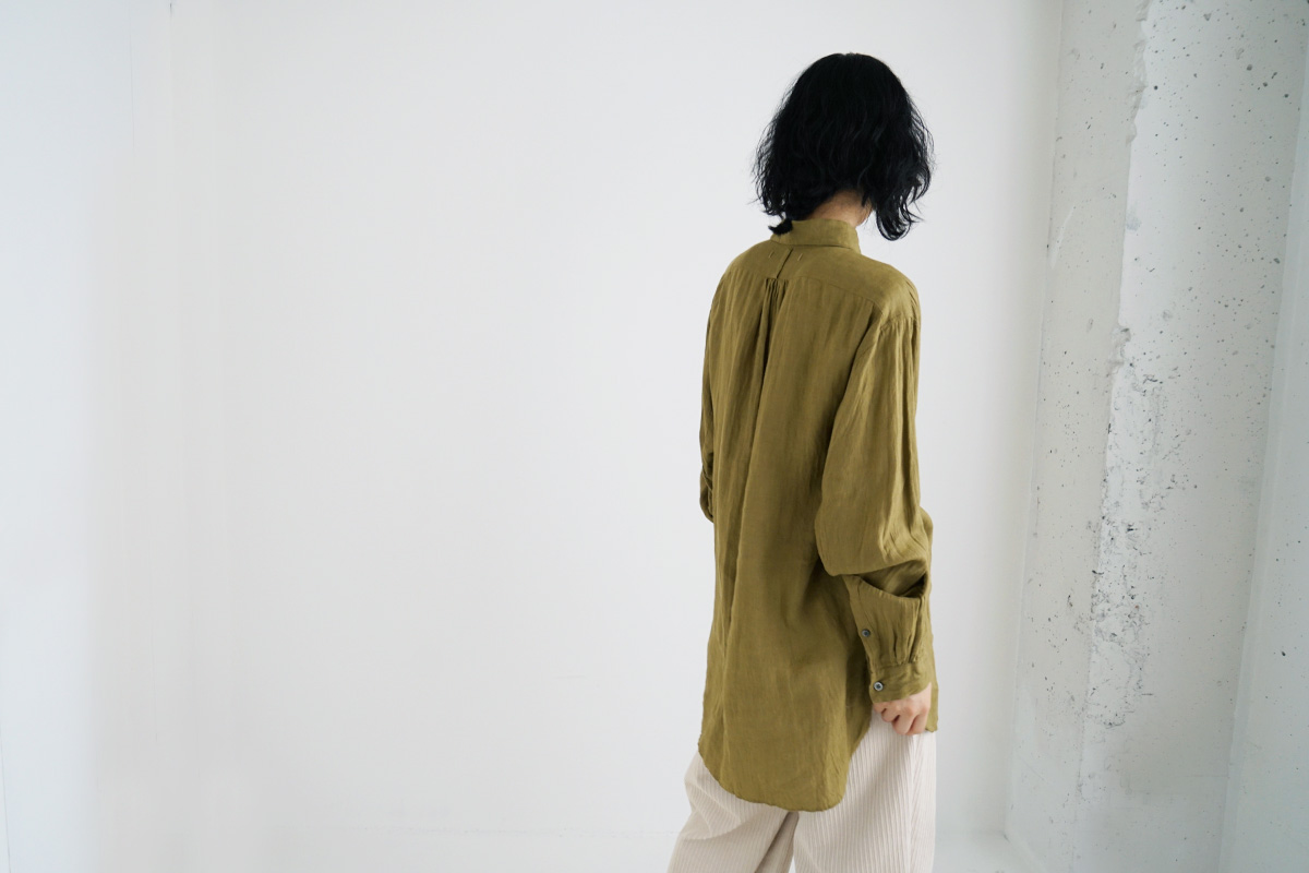 suzuki takayuki スズキタカユキ one-piece shawl-collar shirt Ⅰ [T003-05-1/mustard]