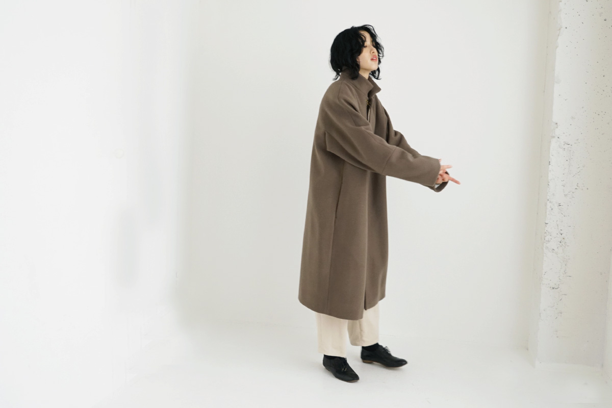 suzuki takayuki スズキタカユキ standing-collar coat [A233-04/tauni 