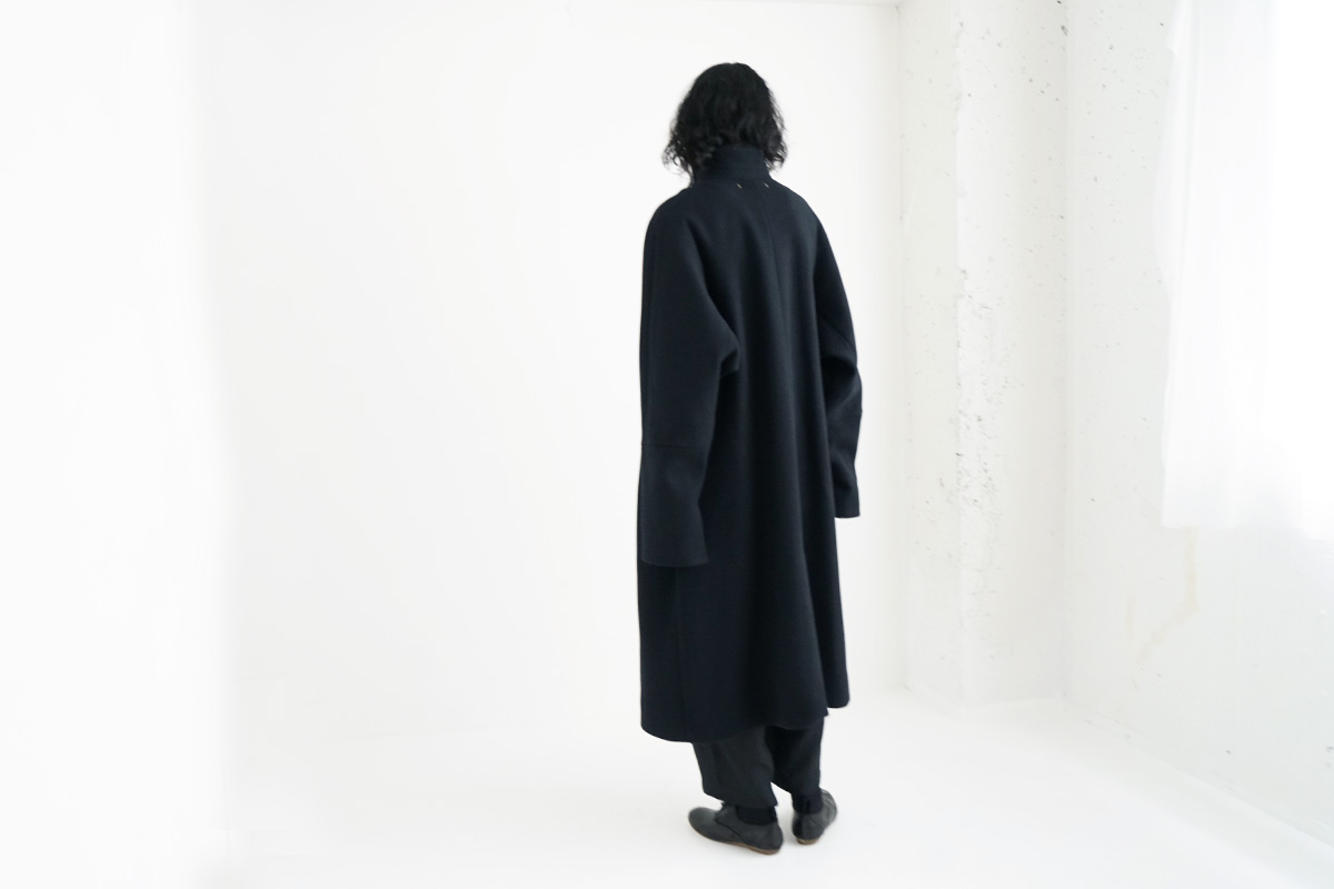 suzuki takayuki スズキタカユキ standing-collar coat [A233-04/black]