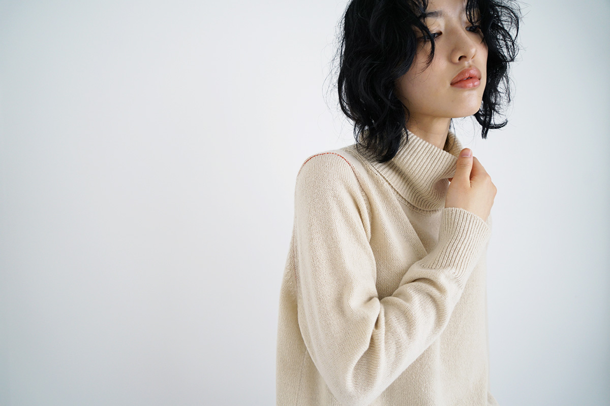 suzuki takayuki スズキタカユキ turtle-neck sweater Ⅰ[A231-05/nude]