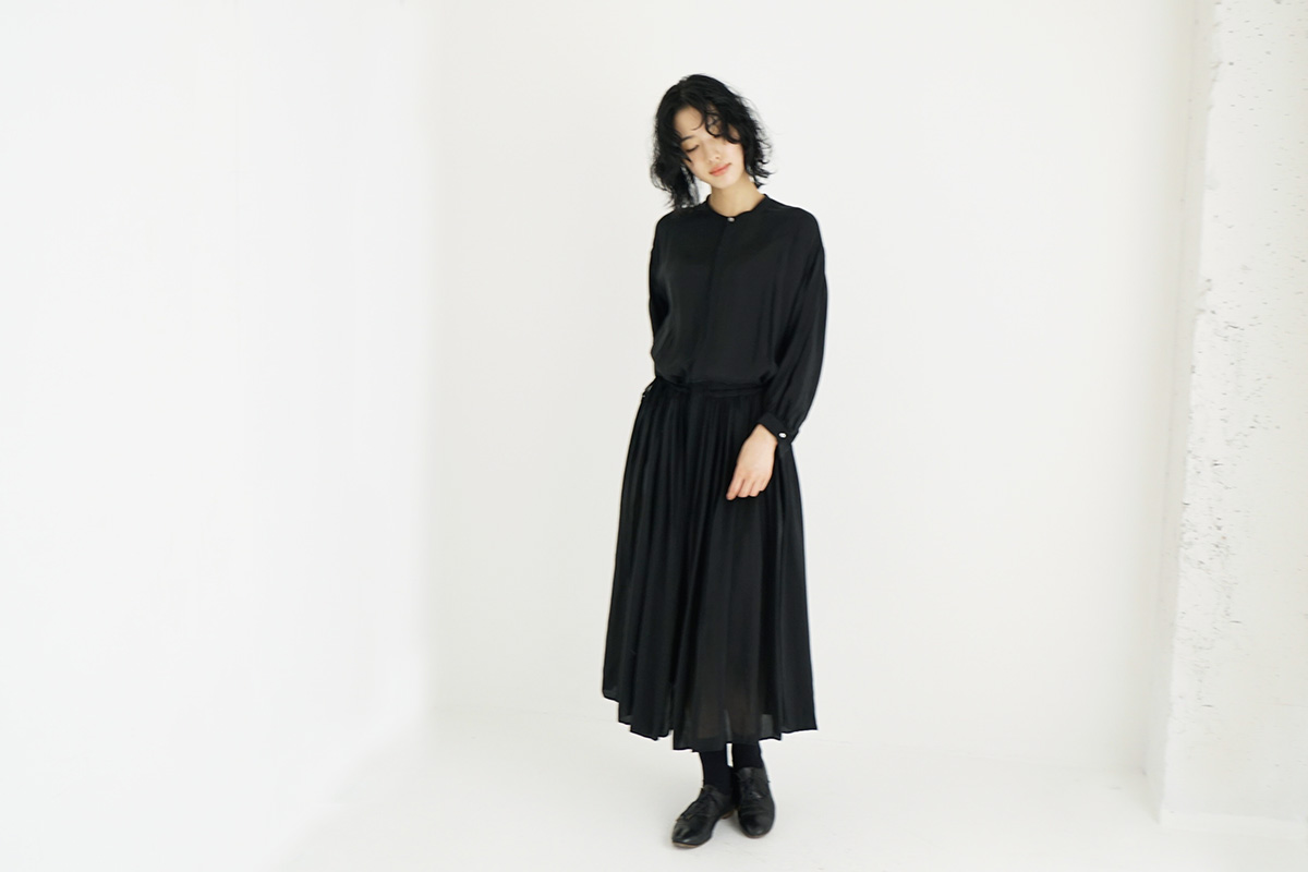 suzuki takayuki スズキタカユキ doropped-torso dress [A231-09/black]