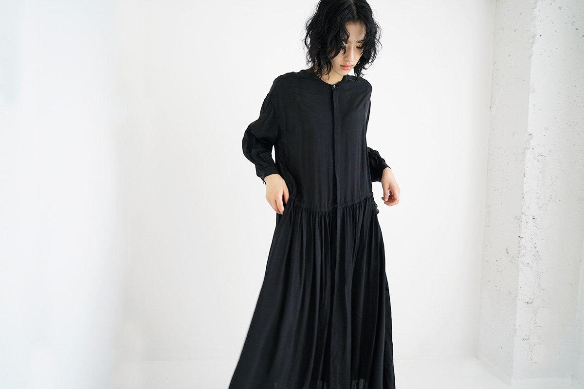 suzuki takayuki スズキタカユキ doropped-torso dress [A231-09/black]