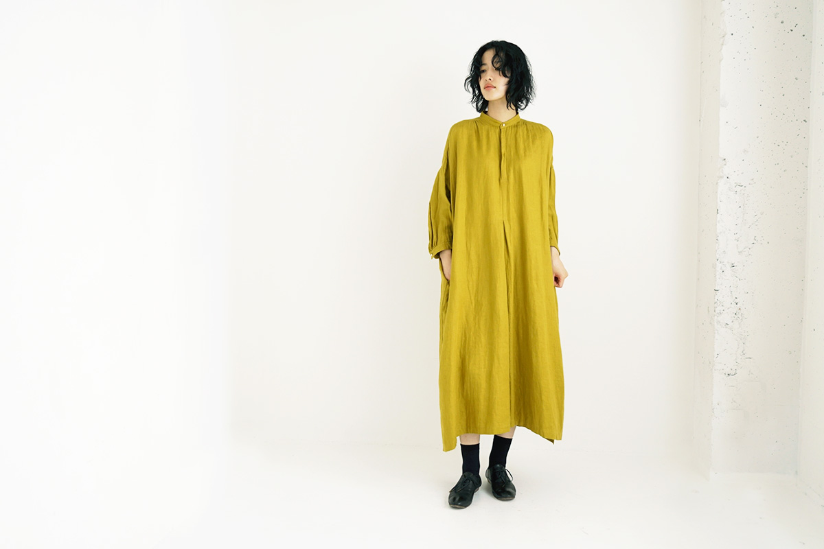suzuki takayuki スズキタカユキ peasant dress [T001-15/mustard]