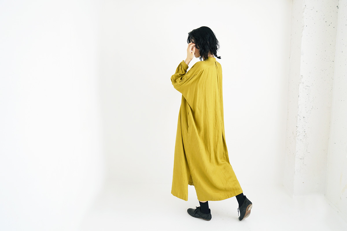 suzuki takayuki スズキタカユキ peasant dress [T001-15/mustard]