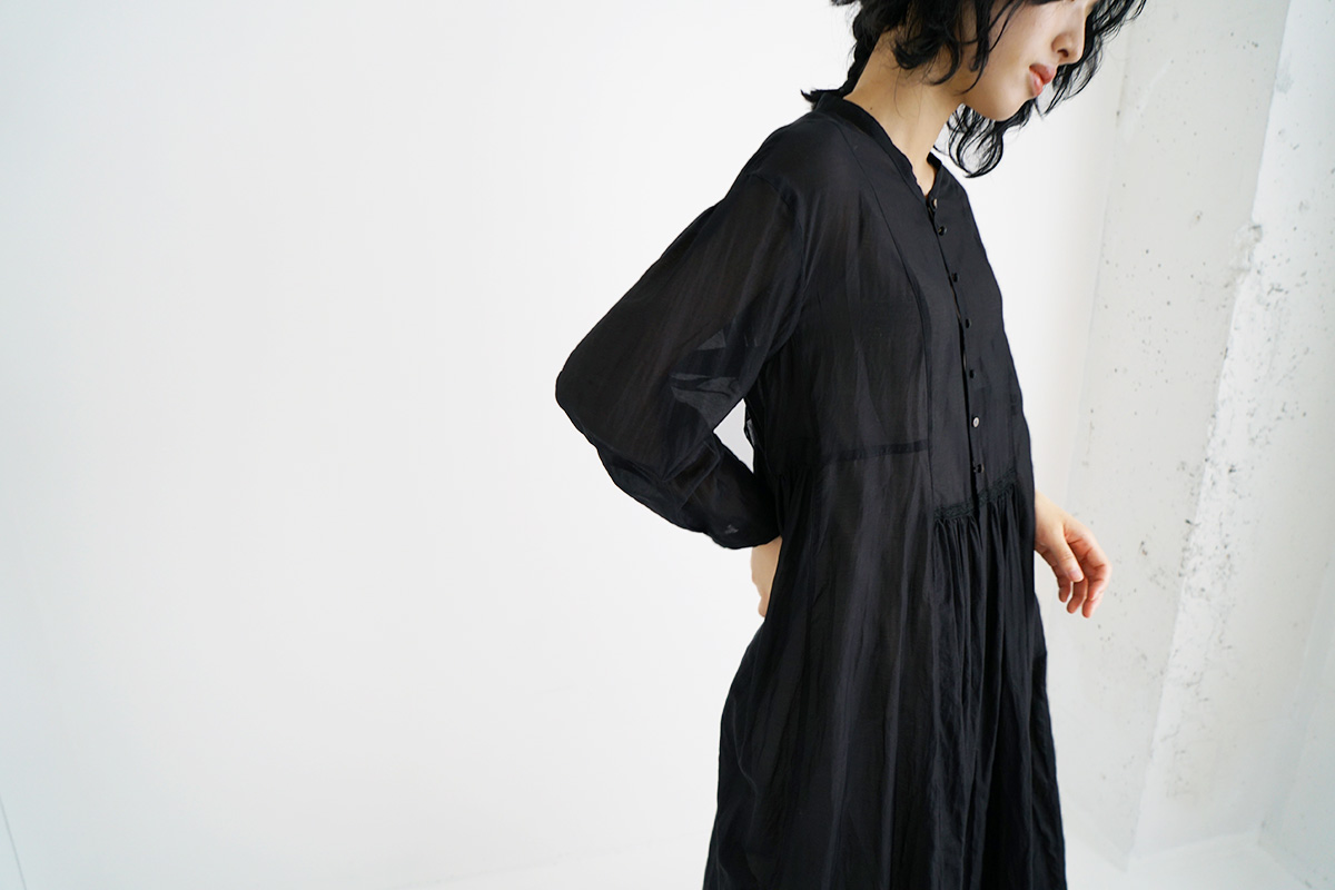 suzuki takayuki スズキタカユキ gathered dress [T001-16/black]