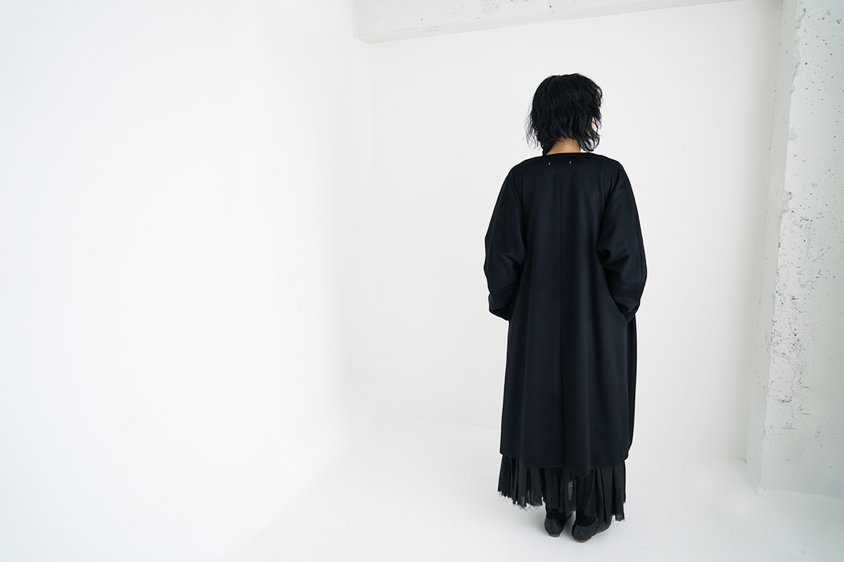 suzuki takayuki スズキタカユキ no-collar coat [A231-15/black]