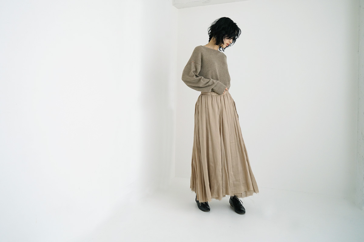 suzuki takayuki スズキタカユキ long skirt [A231-17/bay leaf]