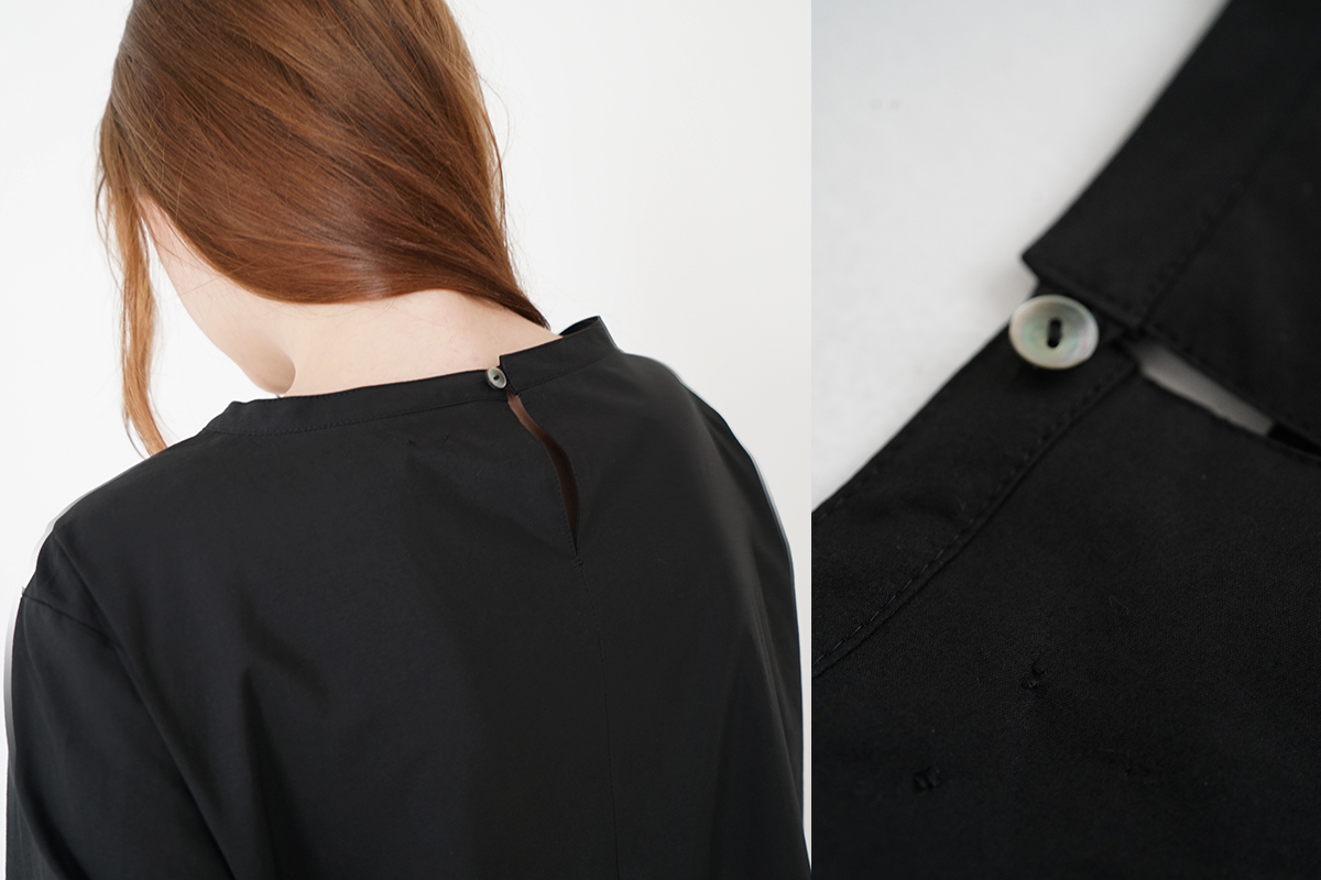 Mochi モチ tuck dress (giza×supima) [ms24-op-01/black] タックドレス(ギザ×スーピマ）