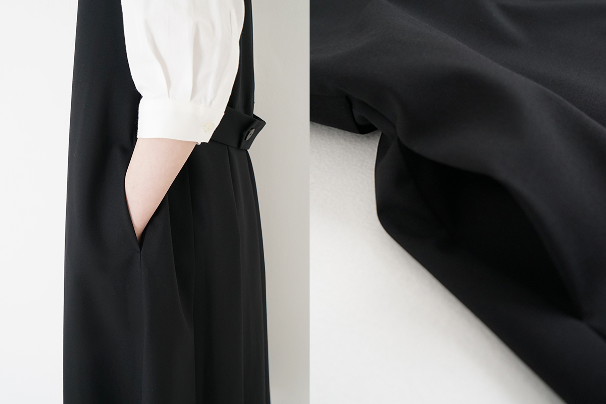 Mochi モチ no sleeve tuck dress [ms24-op-02/black] ノースリーブタックドレス