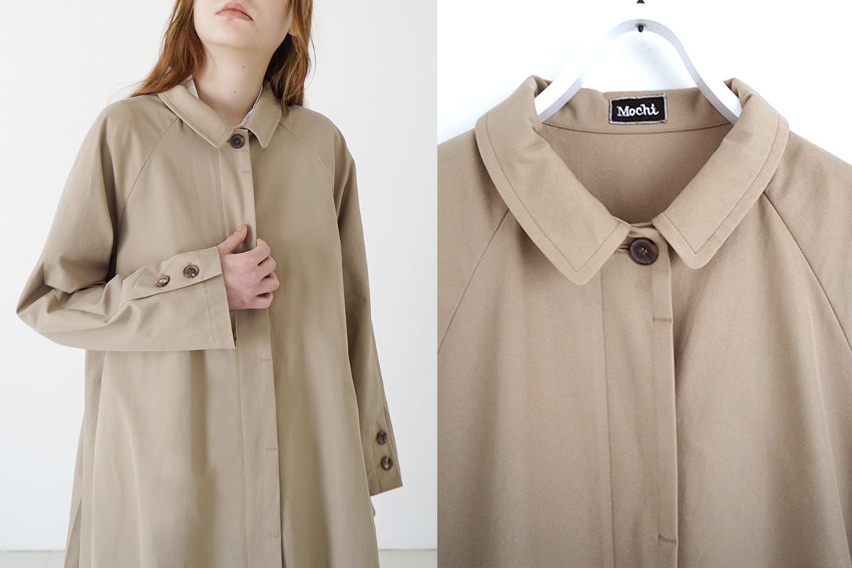Mochi モチ tuck trench coat [ms24-co-01/beige] タックトレンチコート