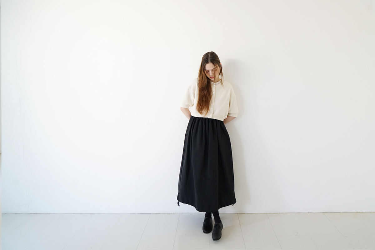 Mochi モチ balloon long skirt [ma24-sk-01/black] バルーンロングスカート