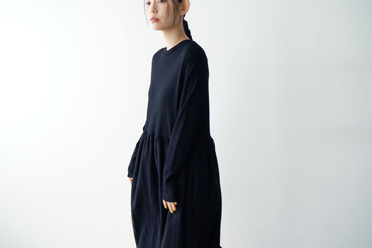 Mochi モチ panel dress[ma24-op-03/black]パネルドレス