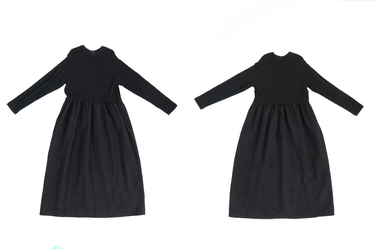 Mochi モチ panel dress[ma24-op-03/black]パネルドレス
