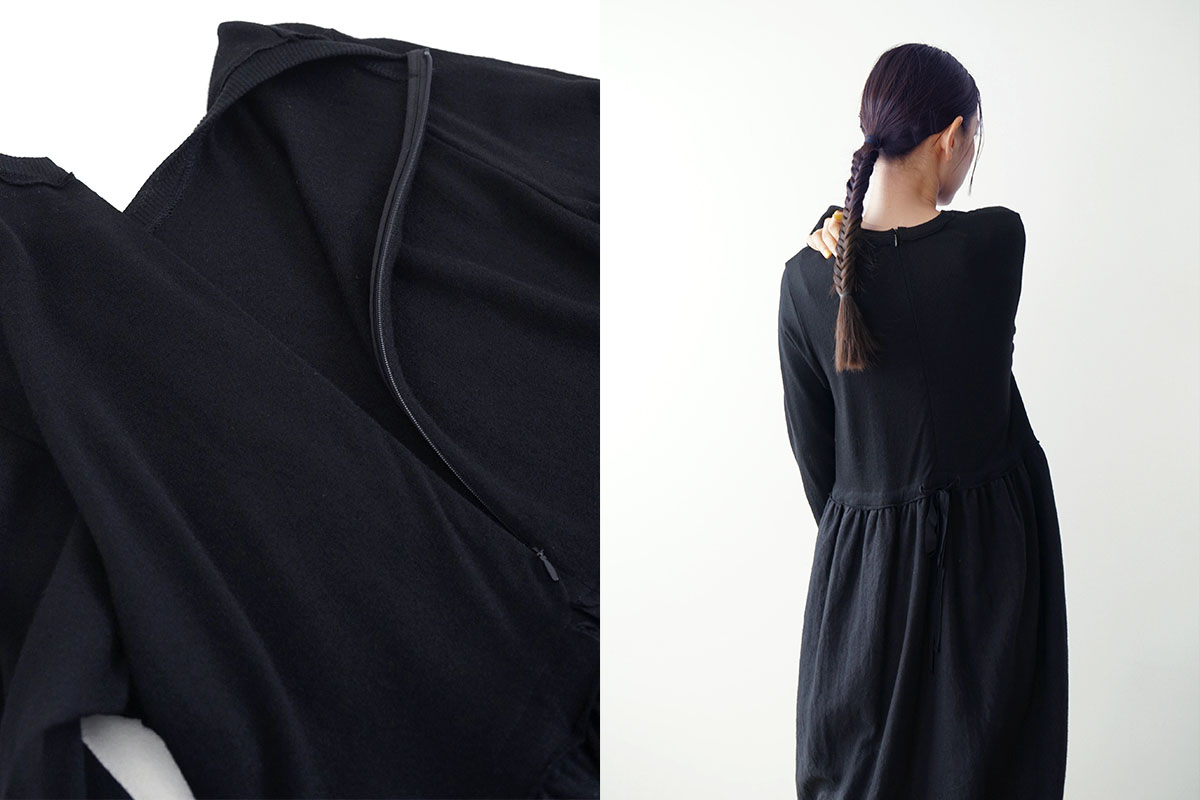 Mochi モチ panel dress[ma24-op-03/black]パネルドレス