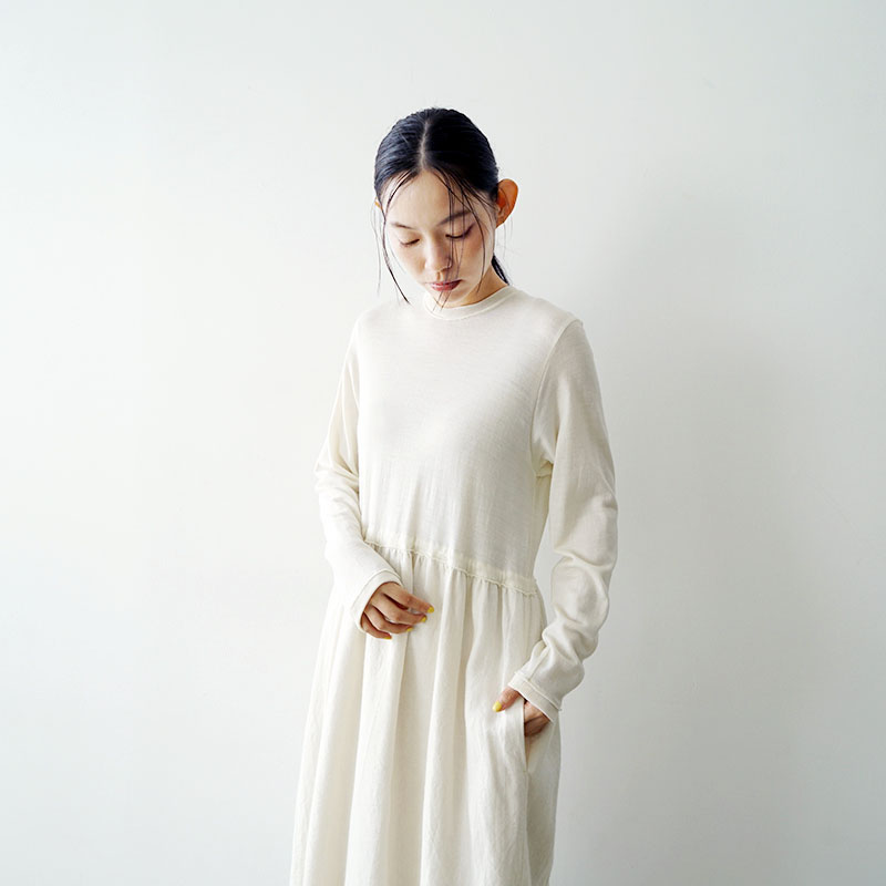 Mochi モチ panel dress[ma24-op-03/off white]パネルドレス