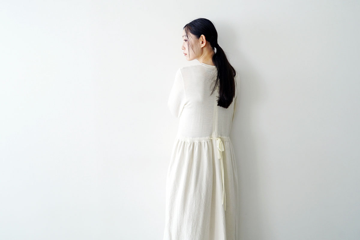 Mochi モチ panel dress[ma24-op-03/off white]パネルドレス