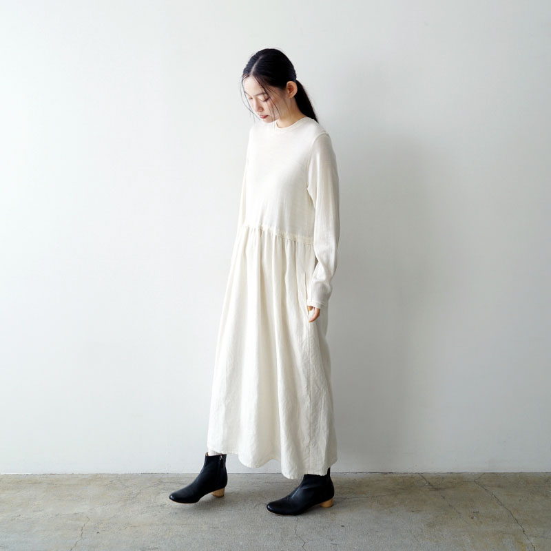 Mochi モチ panel dress[ma24-op-03/off white]パネルドレス